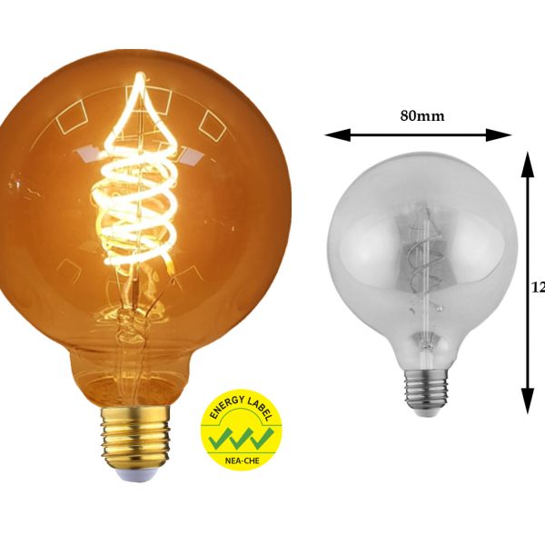 spiral filament light bulb